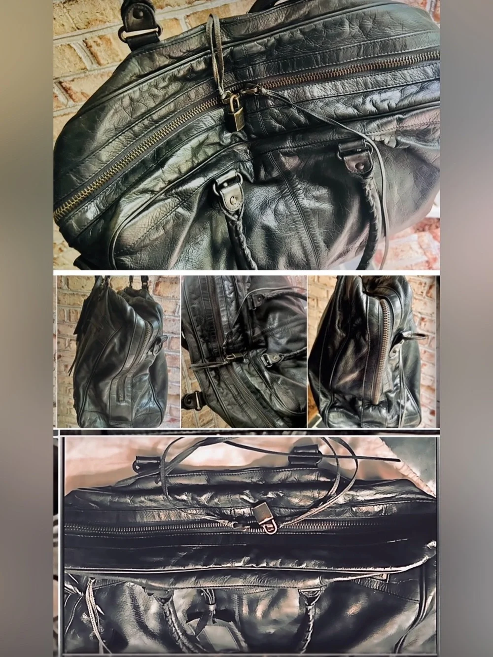 Balenciaga 2010 Men’s Blackened Olive Motorcycle Weekend/Duffle Bag/Read/🤩Rare😉